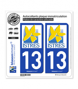 13 Istres - Ville | Autocollant plaque immatriculation