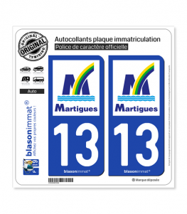 13 Martigues - Ville | Autocollant plaque immatriculation