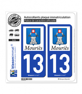 13 Mouriès - Commune | Autocollant plaque immatriculation