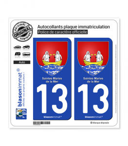 13 Saintes-Maries-de-la-Mer - Armoiries  | Autocollant plaque immatriculation