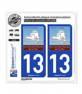 13 Saintes-Maries-de-la-Mer - Tourisme | Autocollant plaque immatriculation