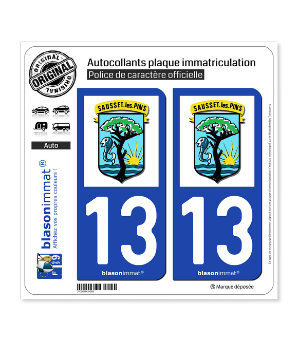 13 Sausset-les-Pins - Commune | Autocollant plaque immatriculation