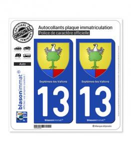 13 Septèmes-les-Vallons - Armoiries | Autocollant plaque immatriculation