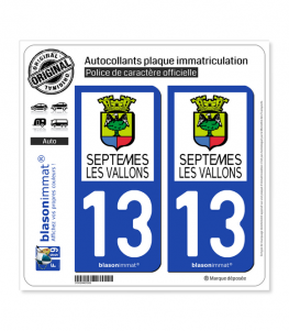 13 Septèmes-les-Vallons - Ville | Autocollant plaque immatriculation