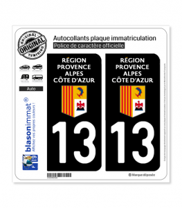 13 Région Sud - LogoType | Autocollant plaque immatriculation