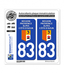 83 Région Sud - LogoType | Autocollant plaque immatriculation