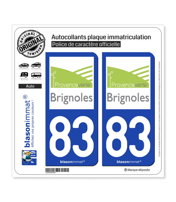 83 Brignoles - Agglo | Autocollant plaque immatriculation