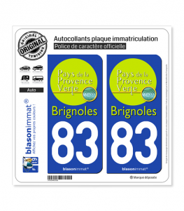83 Brignoles - Pays | Autocollant plaque immatriculation