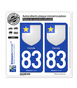 83 Carcès - Armoiries | Autocollant plaque immatriculation