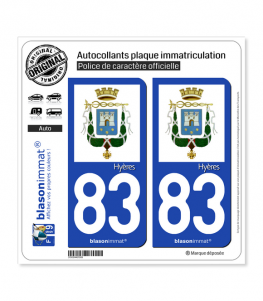 83 Hyères - Armoiries II | Autocollant plaque immatriculation