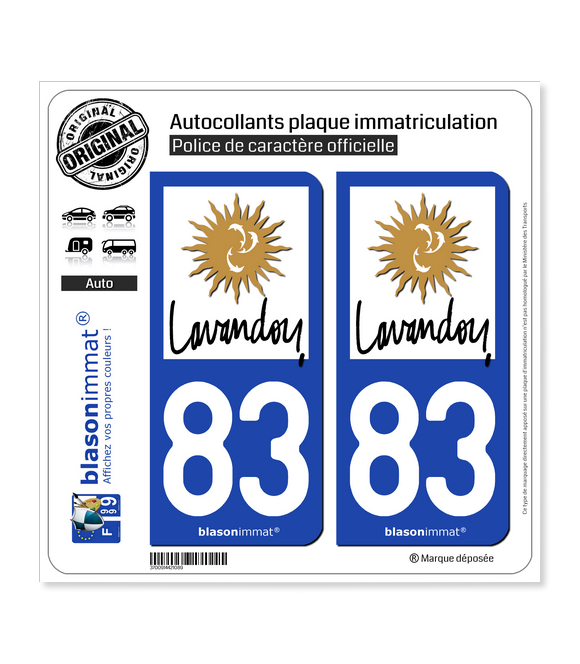 83 Le Lavandou - Tourisme | Autocollant plaque immatriculation