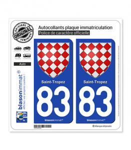 83 Saint-Tropez - Armoiries | Autocollant plaque immatriculation