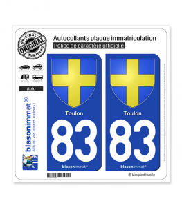 83 Toulon - Armoiries | Autocollant plaque immatriculation