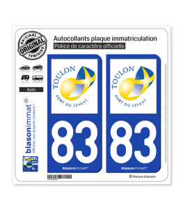 83 Toulon - Ville | Autocollant plaque immatriculation