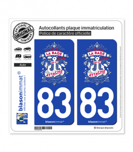 83 Toulon - Port | Autocollant plaque immatriculation