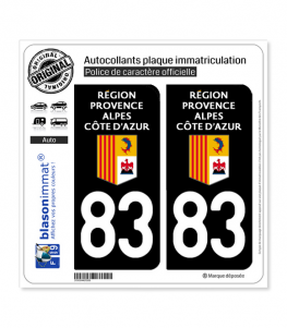 83 Région Sud - LogoType | Autocollant plaque immatriculation
