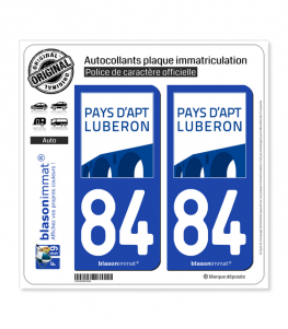 84 Apt - Agglo | Autocollant plaque immatriculation