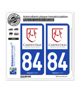 84 Carpentras - Ville | Autocollant plaque immatriculation