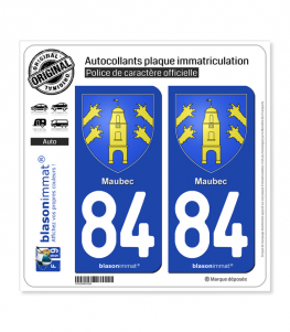 84 Maubec - Armoiries | Autocollant plaque immatriculation