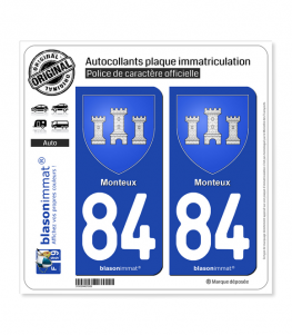 84 Monteux - Armoiries | Autocollant plaque immatriculation