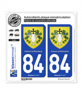 84 Vaison-la-Romaine - Armoiries | Autocollant plaque immatriculation