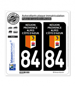 84 Région Sud - LogoType | Autocollant plaque immatriculation