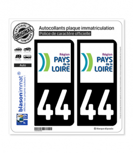 44 Pays de la Loire - LogoType | Autocollant plaque immatriculation