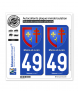 49 Maine-et-Loire - Armoiries | Autocollant plaque immatriculation