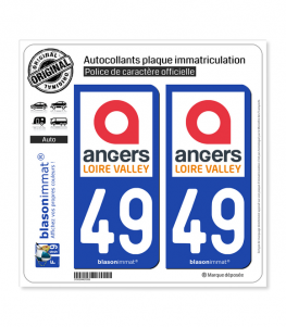 49 Angers - Tourisme | Autocollant plaque immatriculation