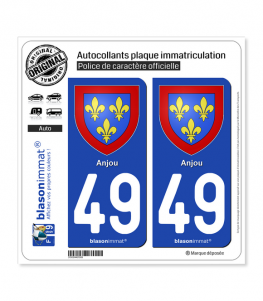 49 Anjou - Armoiries | Autocollant plaque immatriculation