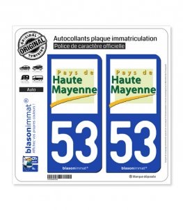 53 Haute Mayenne - Pays | Autocollant plaque immatriculation