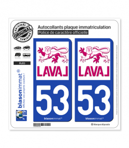 53 Laval - Ville | Autocollant plaque immatriculation
