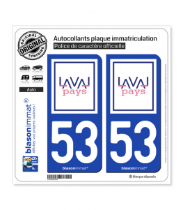 53 Laval - Pays | Autocollant plaque immatriculation