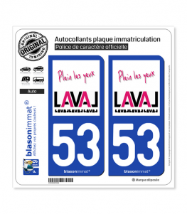 53 Laval - Tourisme | Autocollant plaque immatriculation