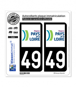 49 Pays de la Loire - LogoType | Autocollant plaque immatriculation