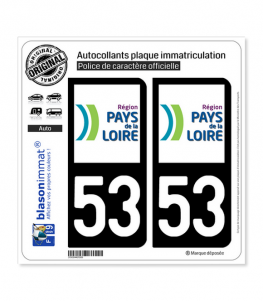 53 Pays de la Loire - LogoType | Autocollant plaque immatriculation