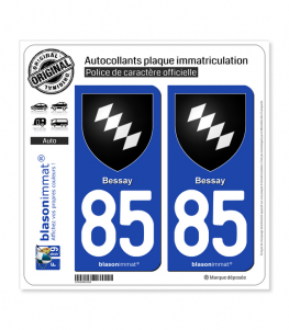 85 Bessay - Armoiries | Autocollant plaque immatriculation