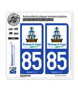 85 Fontenay-le-Comte - Ville | Autocollant plaque immatriculation