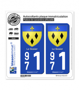 971 Le Gosier - Armoiries | Autocollant plaque immatriculation