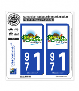 971 Saint-Claude - Ville | Autocollant plaque immatriculation