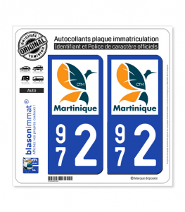 972 Martinique - LogoType II | Autocollant plaque immatriculation