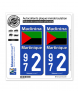 972 Martinique - Drapeau Nationaliste | Autocollant plaque immatriculation