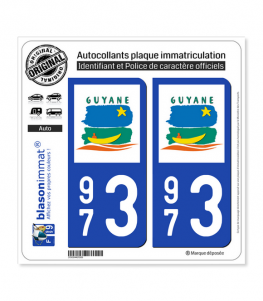 973 Guyane - LogoType | Autocollant plaque immatriculation