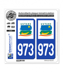 973-H Guyane - LogoType | Autocollant plaque immatriculation