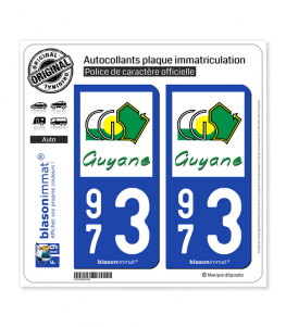 973 Guyane - Département | Autocollant plaque immatriculation
