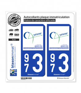 973 Cayenne - Ville | Autocollant plaque immatriculation