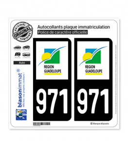 971-H Guadeloupe - LogoType | Autocollant plaque immatriculation