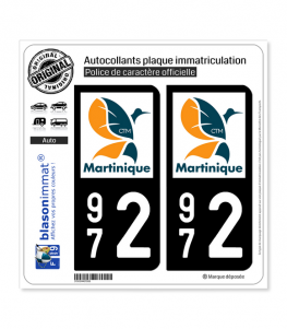972 Martinique - LogoType II | Autocollant plaque immatriculation