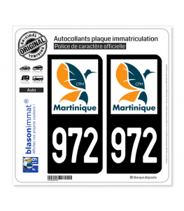 972-H Martinique - LogoType II | Autocollant plaque immatriculation