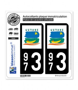 973 Guyane - LogoType | Autocollant plaque immatriculation